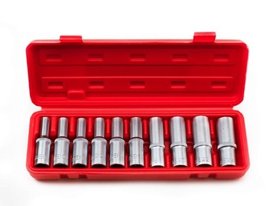 10pc 1/2'' DR Female E Star Deep Socket Torx Auto Tool E10E24 With Case