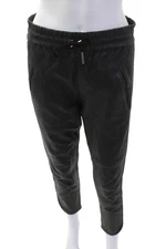 Isabel Marant Women Cropped Jogger Pants Black Lamb Leather Size 34