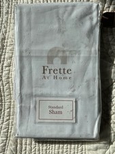 Frette Pillow Sham One Standard 20x28 White w/ White Embroidered