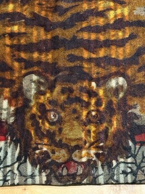 Antique Chase Horsehair Tiger Skin Lap Buggy Sleigh Lap Blanket