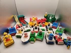1970s VINTAGE FISHER PRICE LITTLE PEOPLE 40 +PIECE FIGURE VEHICLE LOT Taxi Car