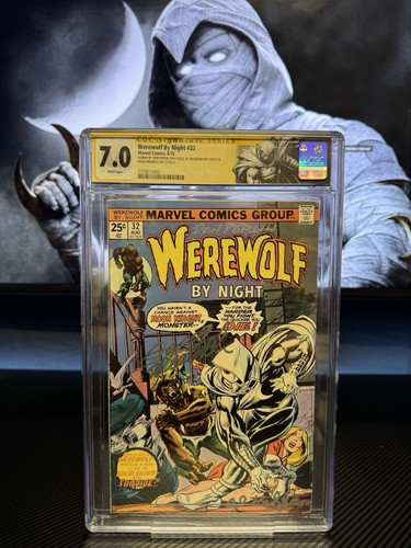 Werewolf By Night #32 CGC 7.0 First App Moon knight Signed X3 RARE🔥1st Print