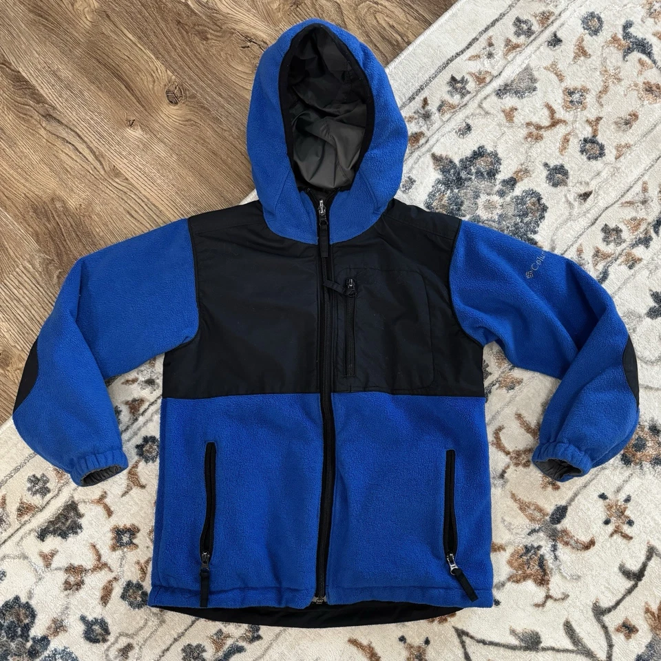 Boys Columbia Reversible Jacket Size S 8 | Kids Blue Columbia Fleece Jacket Coat - Image 2 of 4