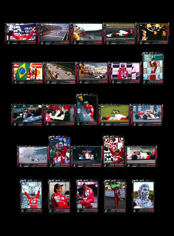 2023 TOPPS NOW F1 STORY OF AYRTON SENNA COMPLETE 51 CARD SET! MCLAREN LEGEND! - Image 2 of 4