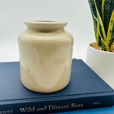 Vintage LAB Lagny Stoneware Crock Glazed Beig...