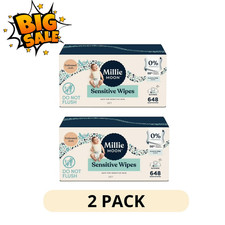 2 Pack Millie Moon Sensitive Baby Wipes 648 Count Fragrance Free Soft Wipes