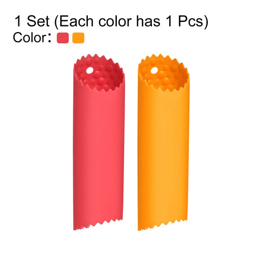 Silikon Knoblauchschäler Tube rutschfest für Küchenwerkzeug, orange/rot - Bild 3 von 7