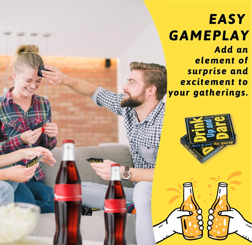 Jogos de beber e ousar beber para adultos - 50 cartões de jogo engraçados para noite de jogo - Imagem 3 de 4