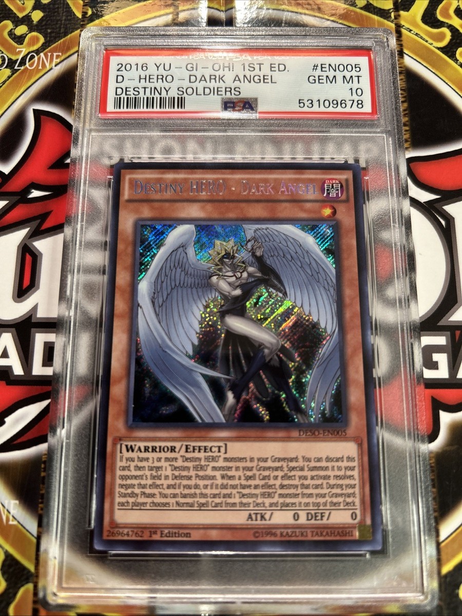 destiny soldiers yugioh card list YU-GI-OH! - Hero - Dogma (DESO-EN011) - Destiny - 1st Edition and every new monster in Destiny Soldiers is a DARK monster YuGiOh DESTINY HERO-DARK ANGEL #DESO-EN005PSA