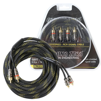 Ground Zero GZCC 3.0X-TP 3.0 m High-Quality Cinchkabel 2Kanal mit Metallsteckern