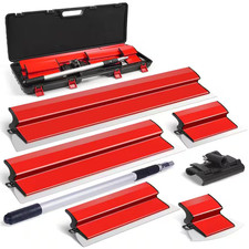 Drywall Skimming Blade Set with 5 Stainless Steel Skimming Blades, Extension Han