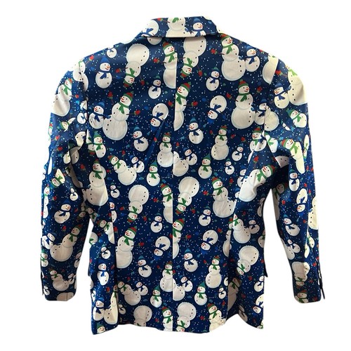 Suslo Couture Sport Coat Snowman All Over Print Tailored Perfection Boys M 10 - Picture 5 of 12