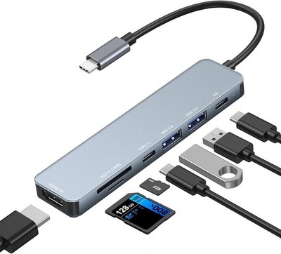 7-in-1 USB C Hub mit 4K HDMI & 100W PD Fast Charging für ultimative Konnektivität