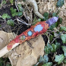 Handmade Hazel Wood Wand Rustic Woodland Altar Wiccan Witches Pagan