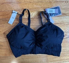 Kindred Bravely Sublime Nursing Sports Bra XL Busty Black w/ Pads