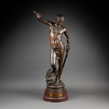 Antonin MERCIE (1845-1916) - David vainqueur de Goliath Bronze fin XIXème