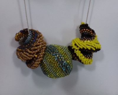 Beaded Necklace Statement Centerpiece 18'' Bold Design AZ24