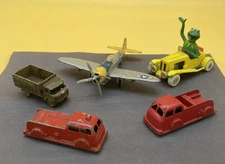 VINTAGE Lot Of 5 Tootsie Toys, Goodee, Lesney, Cars And Planes! MORE