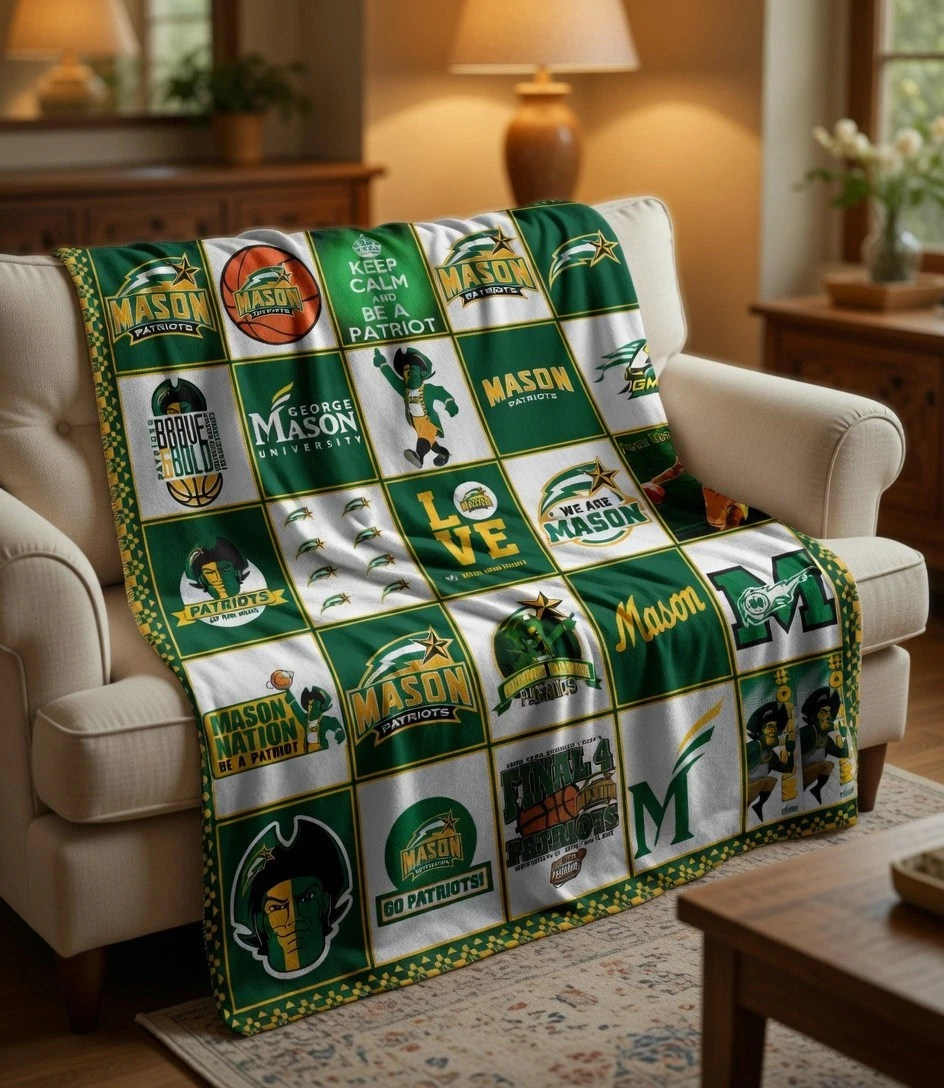 College Mascot Sports Flannel Blanket Stadium Fan Gift Throw