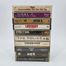Vintage Cassette Tape Lot 10 Pink Floyd Kiss Police Warrant Steely Dan 80s 90s