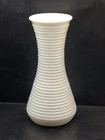 Vintage White Ribbed Milk Glass Vase 9” Tall Mid Century Modern Decor