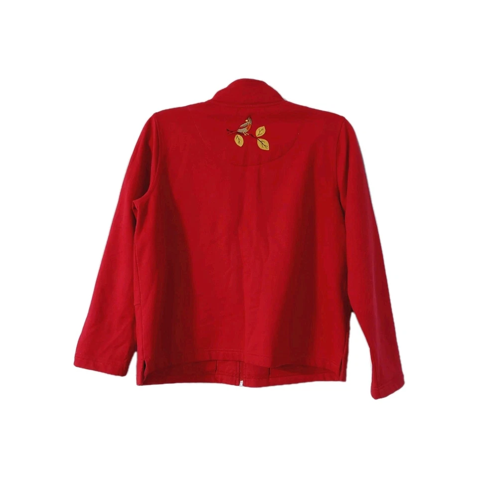 Breckenridge рубашка куртка размер маленький средний PM кардинал птица вышитая молния - Изображение 2 из 4