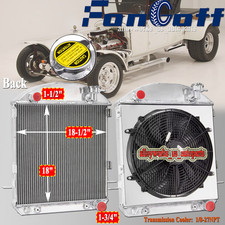 For 1917-1927 Ford Model T Bucket Chevy V8 At Aluminum 3 Row Radiator Shroud Fan For 1917-1927 Ford Model T Bucket Chevy V8 At Aluminum 3 Row Radiator Shroud Fan