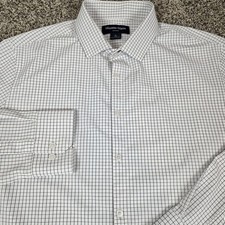 Mizzen Main Shirt Mens XL White Check Leeward Trim Button Down Stretch Casual