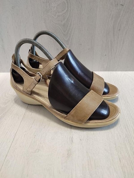 Women Ecco Heels Beige Leather 40 #3S4A