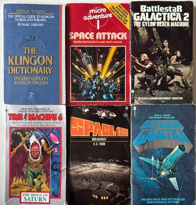 6 Sc-Fi Paperbacks Klingon Dictionary Space Attack Micro Adventure 1 Space 1999