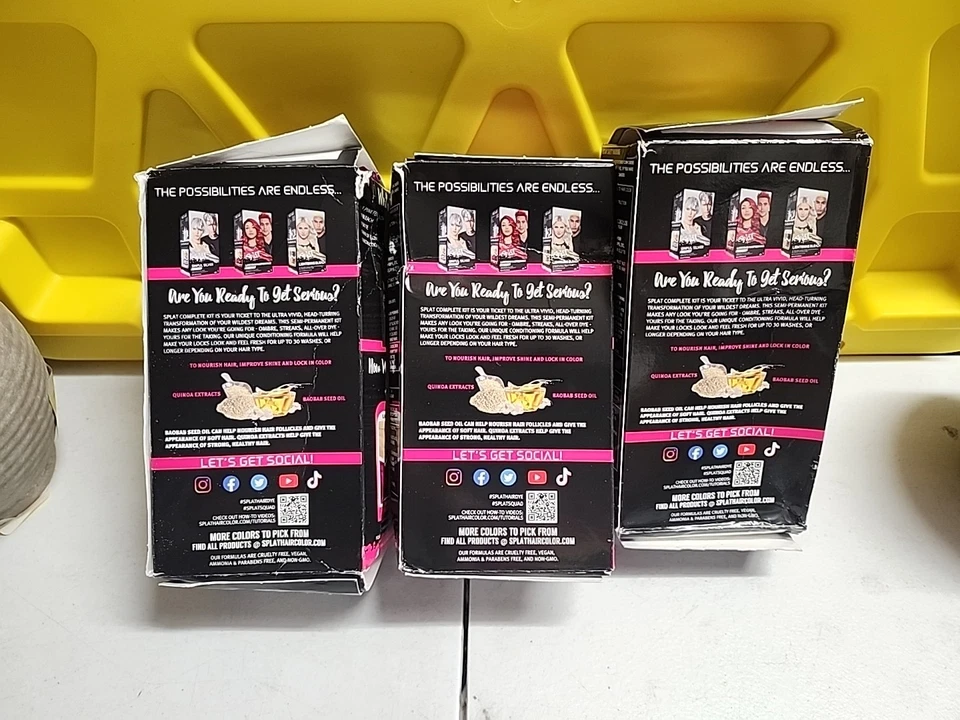 (3) Caja Splat Rebellious Colores Rosa Fetiche Kit Completo con Blanqueador y Peróxido Foto 3 de 3