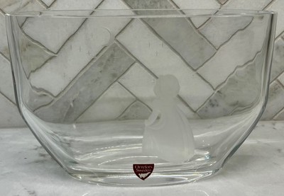 Vintage Orrefors Wish Me to the Moon Etched Vase with Original Label