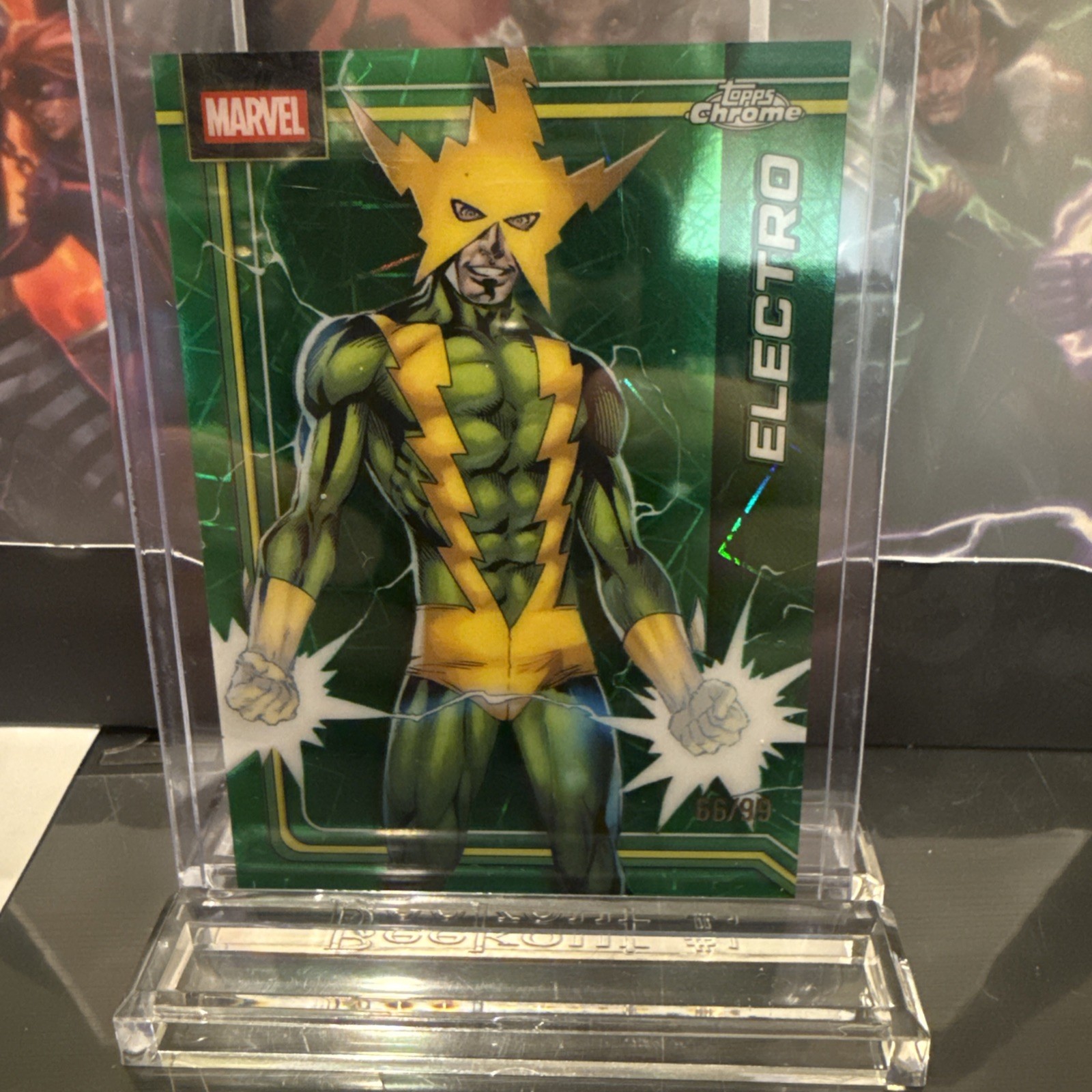 2026 Topps Chrome Marvel ELECTRO #115 Green X-Fractor /99 SP 66/99