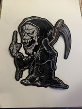 skull reaper iron on patch 12  x 10.5  