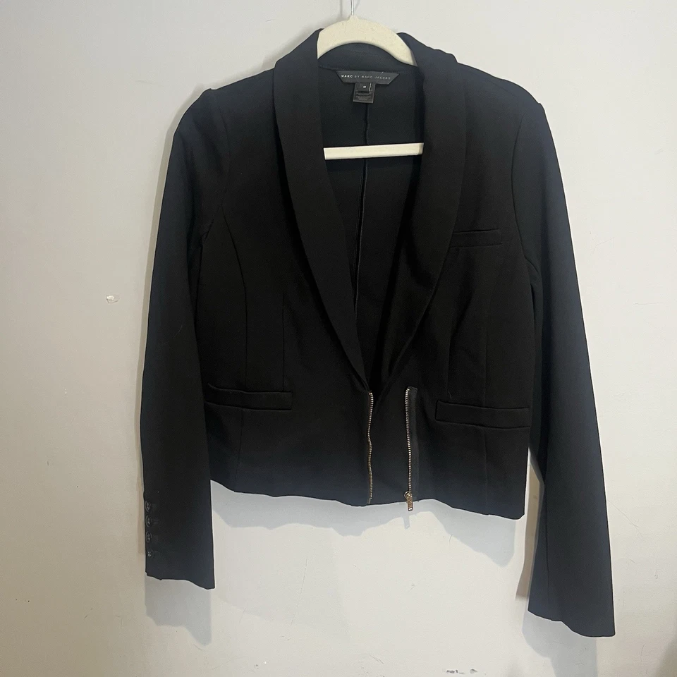 Женская черная куртка Marc By Marc Jacobs на золотой молнии M причудливая готическая праздничная - Изображение 3 из 4