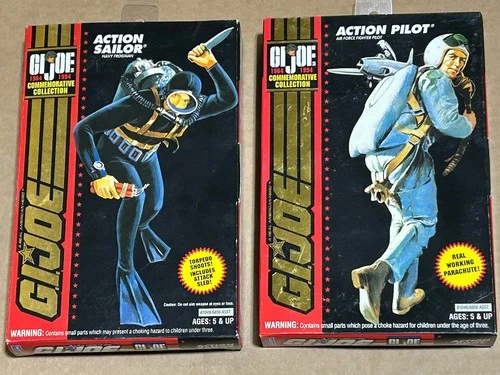 GI Joe 3 3/4” Commemorative Set Of 2 Action Pilot & Action Sailor NIP 1993