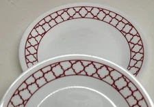 Corelle Crimson Trellis 6.75" Bread or Side Plates Set of 2