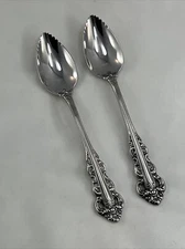 2 Pieces Southern Baroque Artistry by Oneida USA Stainless 6" Grapefruit Spoons