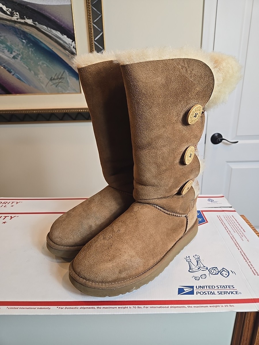 UGG Bailey Button Triplet Tall Women's Boot Chestnut Size -1873