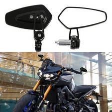 Motorcycle 7/8" Handle Bar End Rearview Side Mirrors For Yamaha FZ-09 FZ-07 FZ6N