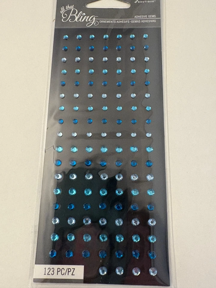 Paquete de 3 gemas adhesivas Jeweled Bling de Jolee's Boutique - ¡Bling rosa y azul! Foto 3 de 4