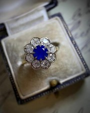 Round Simulated Blue Sapphire Women's Gorgeous Band Ring 14k White Gold Plated