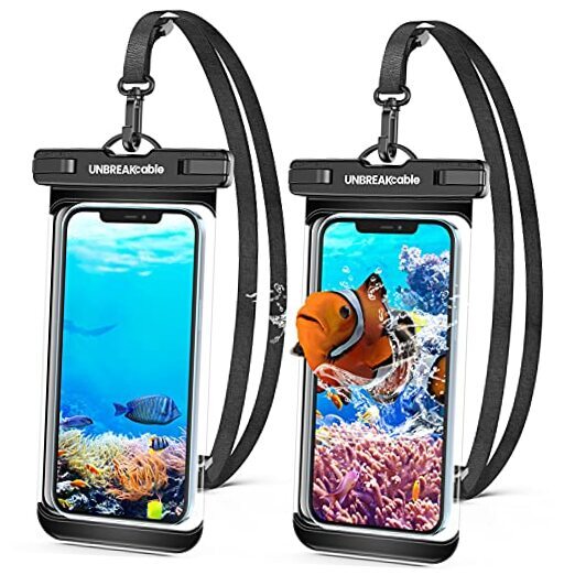 Waterproof Phone Case, 2-Pack IPX8 Universal Waterproof Phone Black+Black