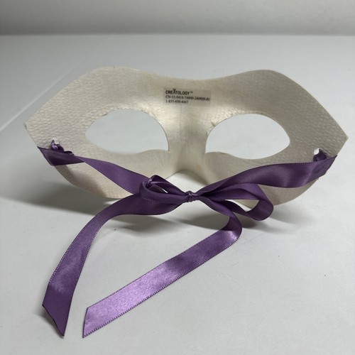 Bohemian White Bleu Purple Venetian Masquerade Ball Mardi Gras Halloween Mask OS - Picture 4 of 5