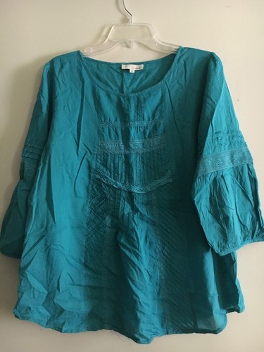 VRT by Varretti Größe 1L türkis ausgestelltes Oberteil Bluse Glockenärmel stilvoll Damen  - Bild 1 von 2