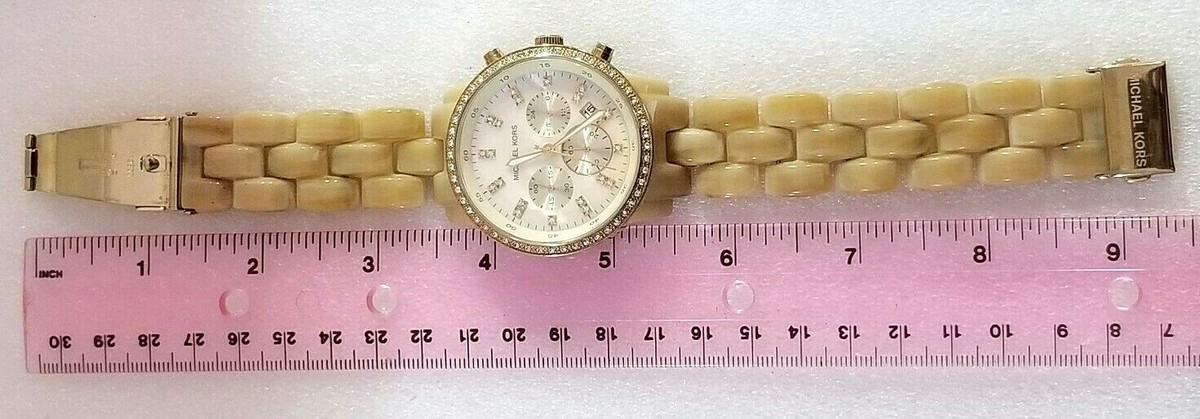 Michael Kors MK 5372 Glitz Horn Acetate Bracelet Chronograph 