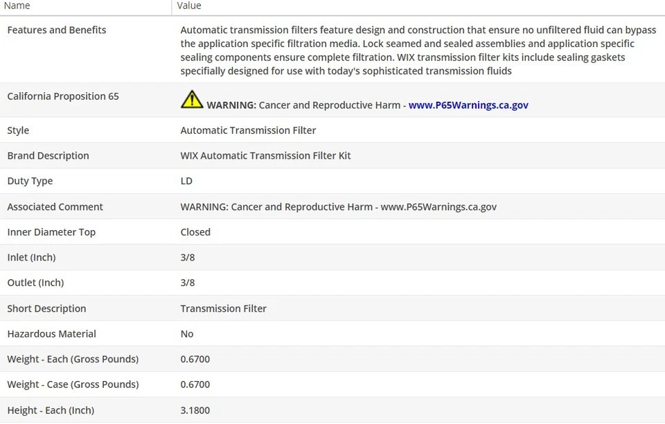 OEM Type Oil Filter WIX for GMC K15/K1500 PICKUP 1970 V8-6.6L - Image 3 of 4