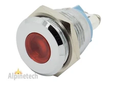 PL16-R ATI 16mm 5/8" Red 12V LED Metal Indicator Pilot Dash Light Lamp 