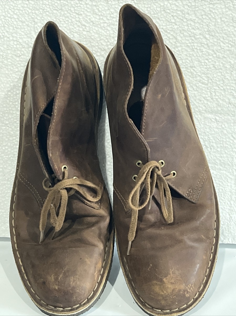 Clarks Mens Leather Chukka Desert Boots Size 10.5 Chestnut  display picture 3