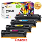 4 W2110A Toner Compatible With HP 206A Color Laserjet Pro M283cdw M255dw No Chip